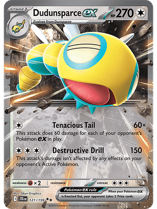 Dudunsparce ex - 121/159 - Double Rare - JTG