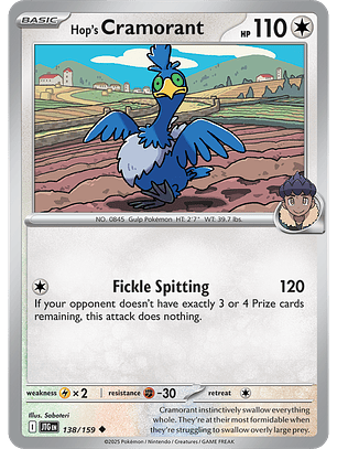 Hop's Cramorant - 138/159 - Uncommon - JTG 