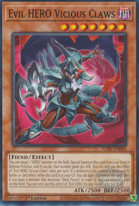 Evil HERO Vicious Claws - ALIN-EN005 - Common 