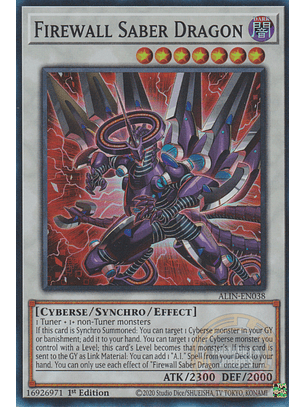Firewall Saber Dragon - ALIN-EN038 - Super Rare 