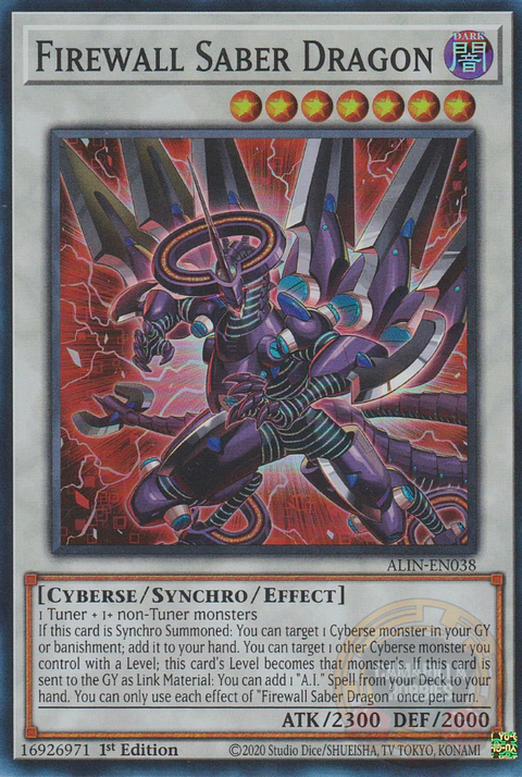 Firewall Saber Dragon - ALIN-EN038 - Super Rare 