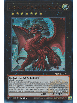 Disaster, Dragon Ruler of All Apocalypses - ALIN-EN049 - Ultra Rare 