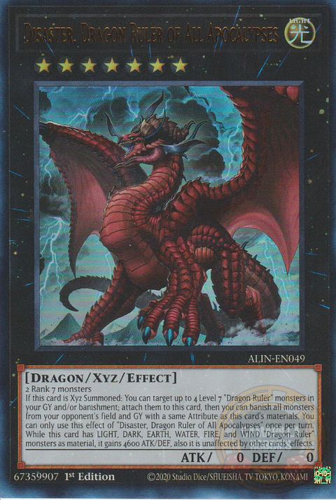 Disaster, Dragon Ruler of All Apocalypses - ALIN-EN049 - Ultra Rare 