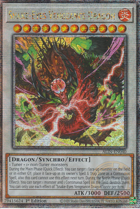 Snake-Eyes Vengeance Dragon - ALIN-EN040 - Quarter Century Secret Rare