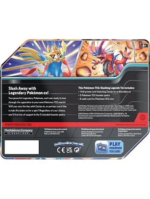 Pokémon TCG: Slashing Legends Tin - Zacian EX
