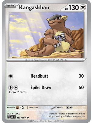 Kangaskhan - 165/197 - Uncommon - OBF