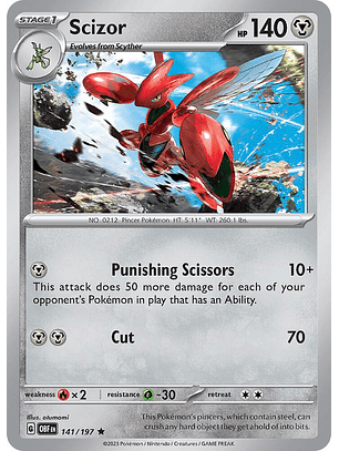 Scizor - 141/197 - Holo Rare - OBF 