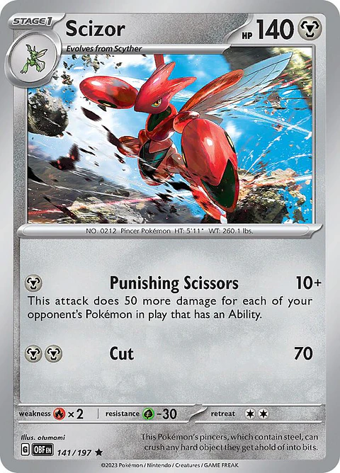 Scizor - 141/197 - Holo Rare - OBF 