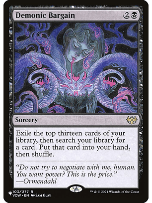 Demonic bargain THE LIST - R