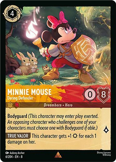 Minnie Mouse - Daring Defender - Rare - 6/204 - 8