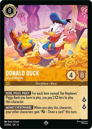 Donald Duck - Coin Collector - 37/204 - Super Rare - 8 1