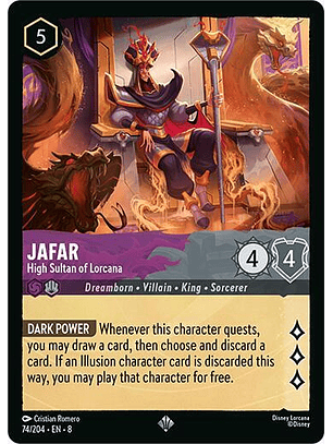 Jafar - High Sultan of Lorcana - 74/204  -Super Rare - 8