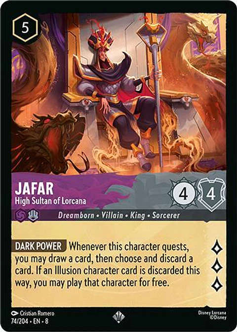 Jafar - High Sultan of Lorcana - 74/204  -Super Rare - 8