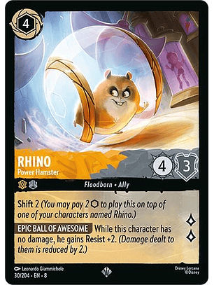 Rhino - Power Hamster - 30/204 - Super Rare - 8