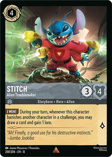 Stitch - Alien Troublemaker - 200/204 - Rare - 8 1