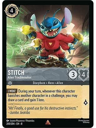 Stitch - Alien Troublemaker - 200/204 - Rare - 8