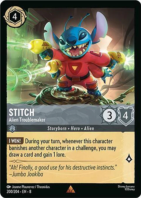 Stitch - Alien Troublemaker - 200/204 - Rare - 8