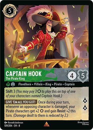 Captain Hook - The Pirate King - 109/204 - Rare - 8 1