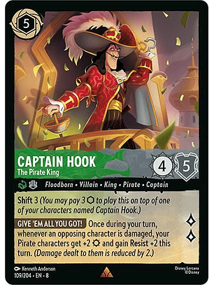 Captain Hook - The Pirate King - 109/204 - Rare - 8