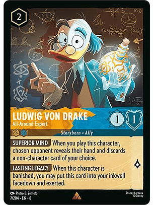Ludwig Von Drake - All-Around Expert - 7/204 - Rare - 8 