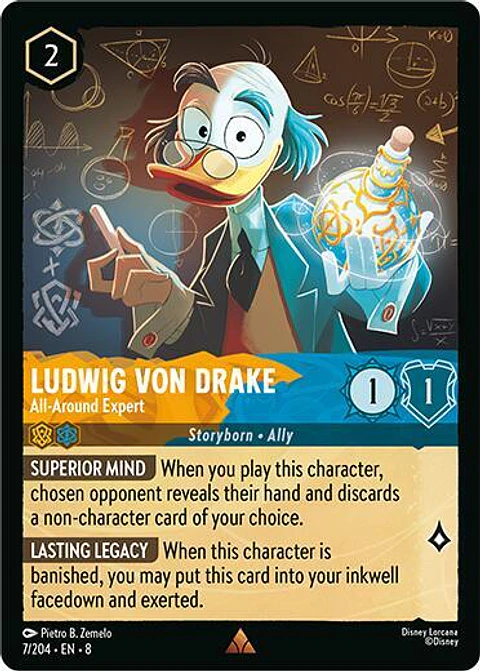 Ludwig Von Drake - All-Around Expert - 7/204 - Rare - 8 