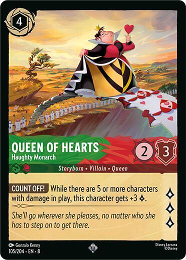 Queen of Hearts - Haughty Monarch - 105/204 - Super Rare - 8 1