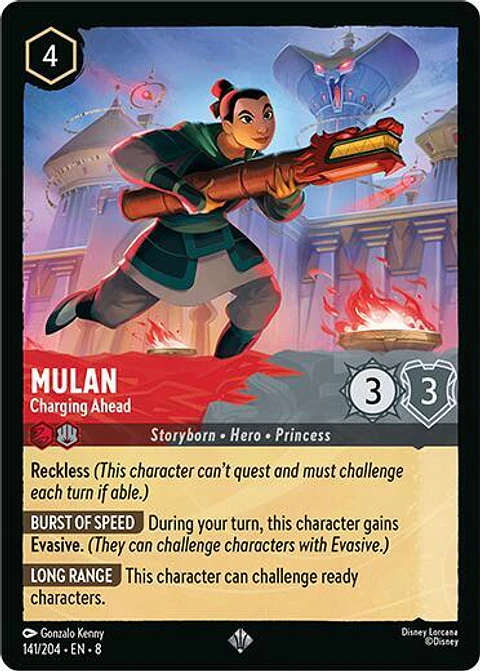 Mulan - Charging Ahead - 141/204 - Super Rare - 8