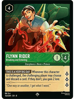 Flynn Rider - Breaking and Entering - 102/204 - Super Rare - 8