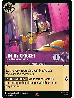 Jiminy Cricket - Level-Headed and Wise - 62/204 - Rare - 8