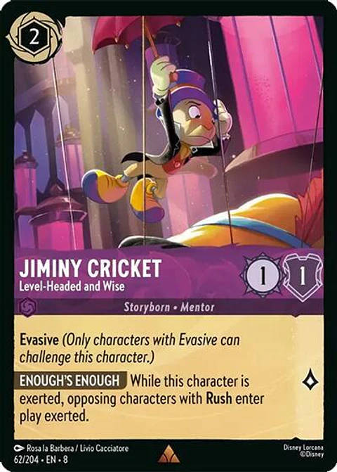 Jiminy Cricket - Level-Headed and Wise - 62/204 - Rare - 8