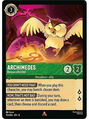 Archimedes - Resourceful Owl - Rare - 113/204 - 8