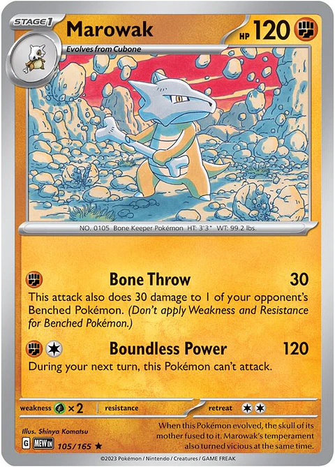 Marowak - 105/165 - Holo Rare - MEW 