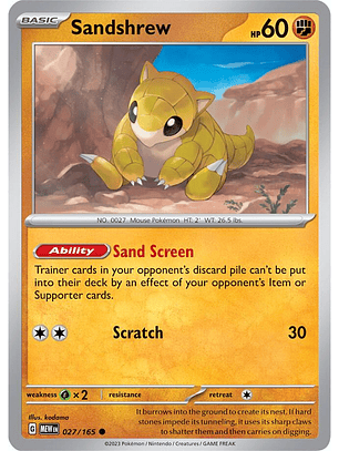 Sandshrew - 027/165 - Common - MEW 