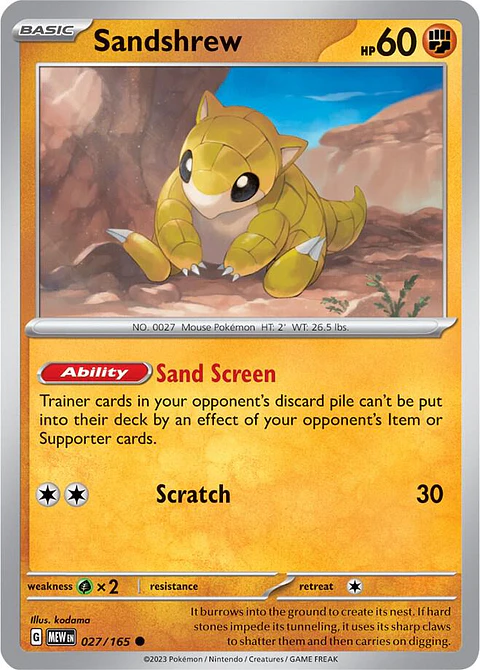 Sandshrew - 027/165 - Common - MEW 