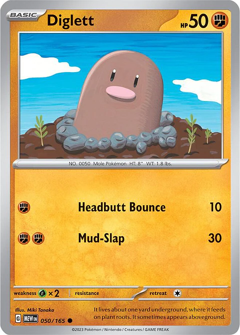 Diglett - 050/165 - Common - MEW 