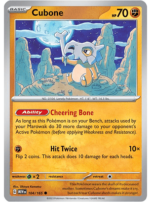 Cubone - 104/165 - Common - MEW 