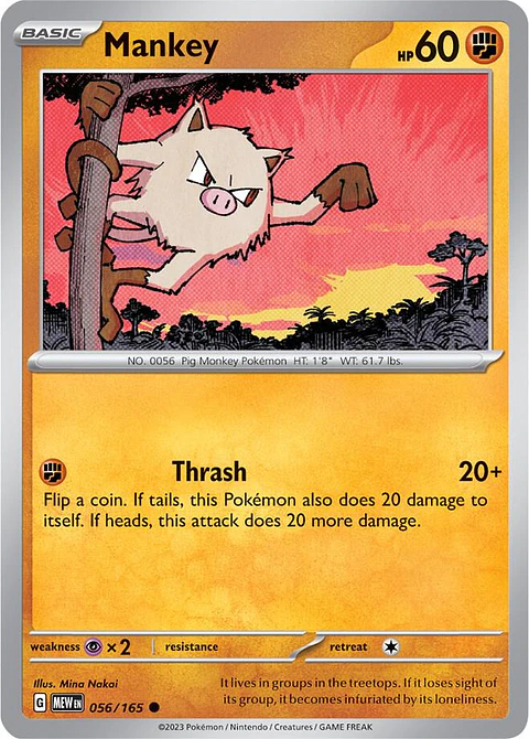 Mankey - 056/165 - Common - MEW 