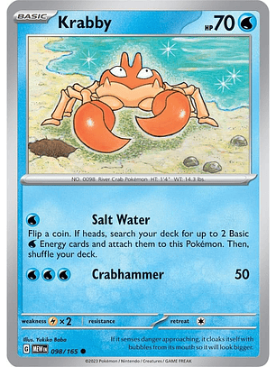 Krabby - 098/165 - Common - MEW 