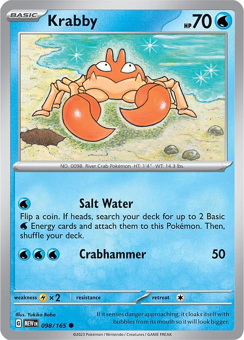 Krabby - 098/165 - Common - MEW 
