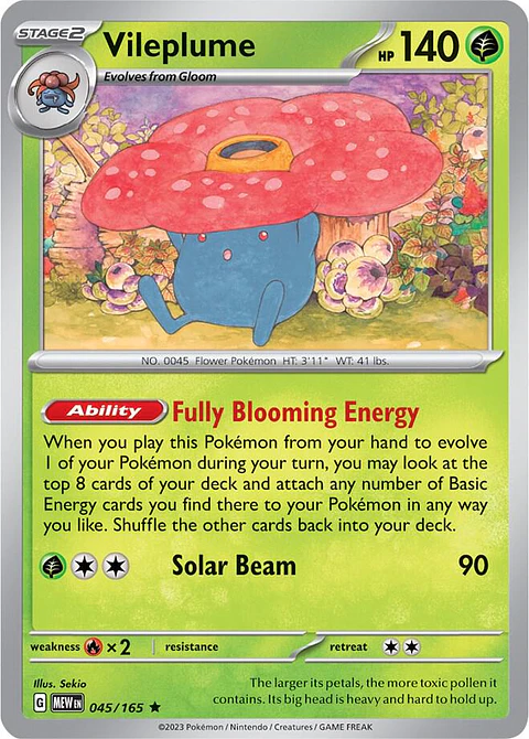 Vileplume - 045/165 - Holo Rare - MEW 