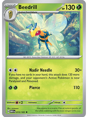 Beedrill - 015/165 - Holo Rare - MEW 
