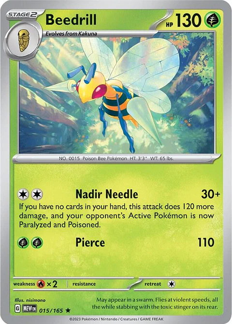 Beedrill - 015/165 - Holo Rare - MEW 