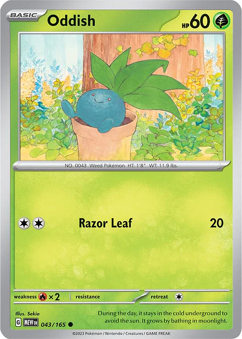 Oddish - 043/165 - Common - MEW 