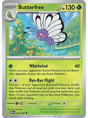 Butterfree - 012/165 - Uncommom - MEW 
