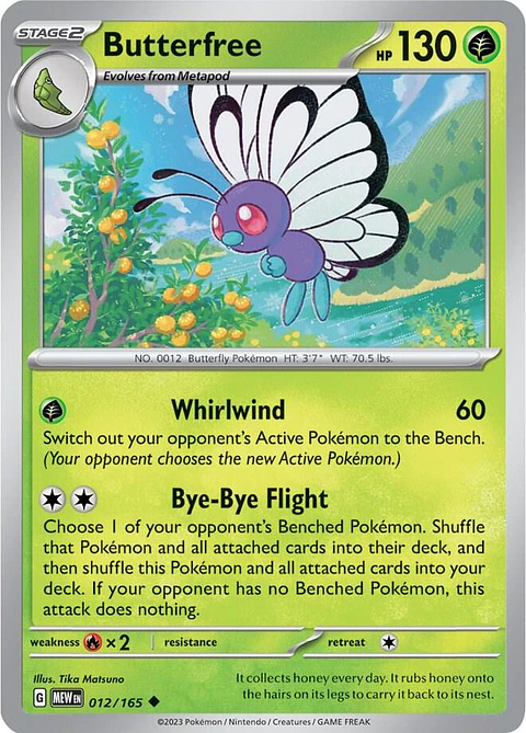Butterfree - 012/165 - Uncommom - MEW 