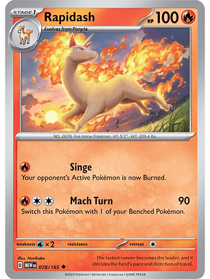 Rapidash - 078/165 - Uncommon - MEW