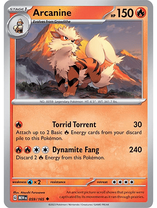 Arcanine - 059/165 - Uncommon - MEW