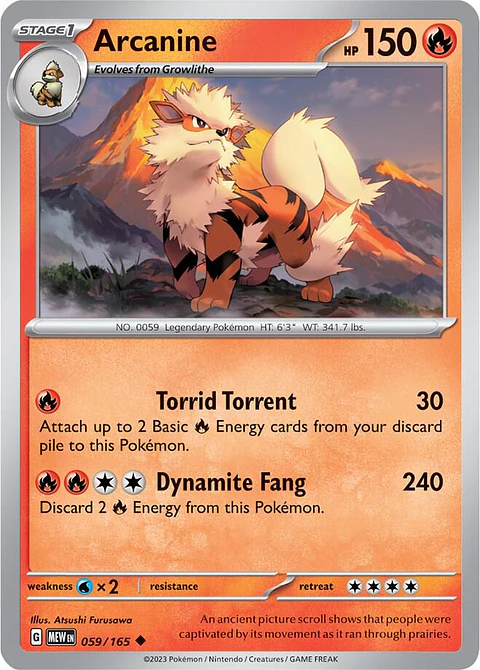 Arcanine - 059/165 - Uncommon - MEW