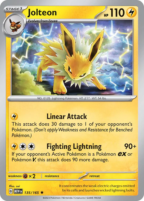 Jolteon - 135/165 - Holo Rare - MEW