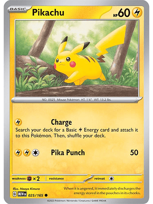 Pikachu - 025/165 - Common - MEW 